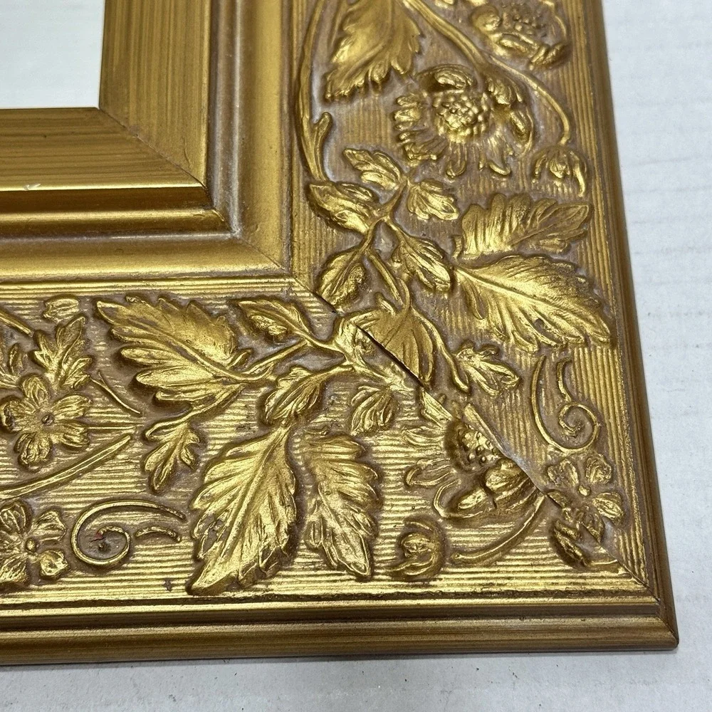 Ornate Gold Floral Wall Mirror Frame - Gold